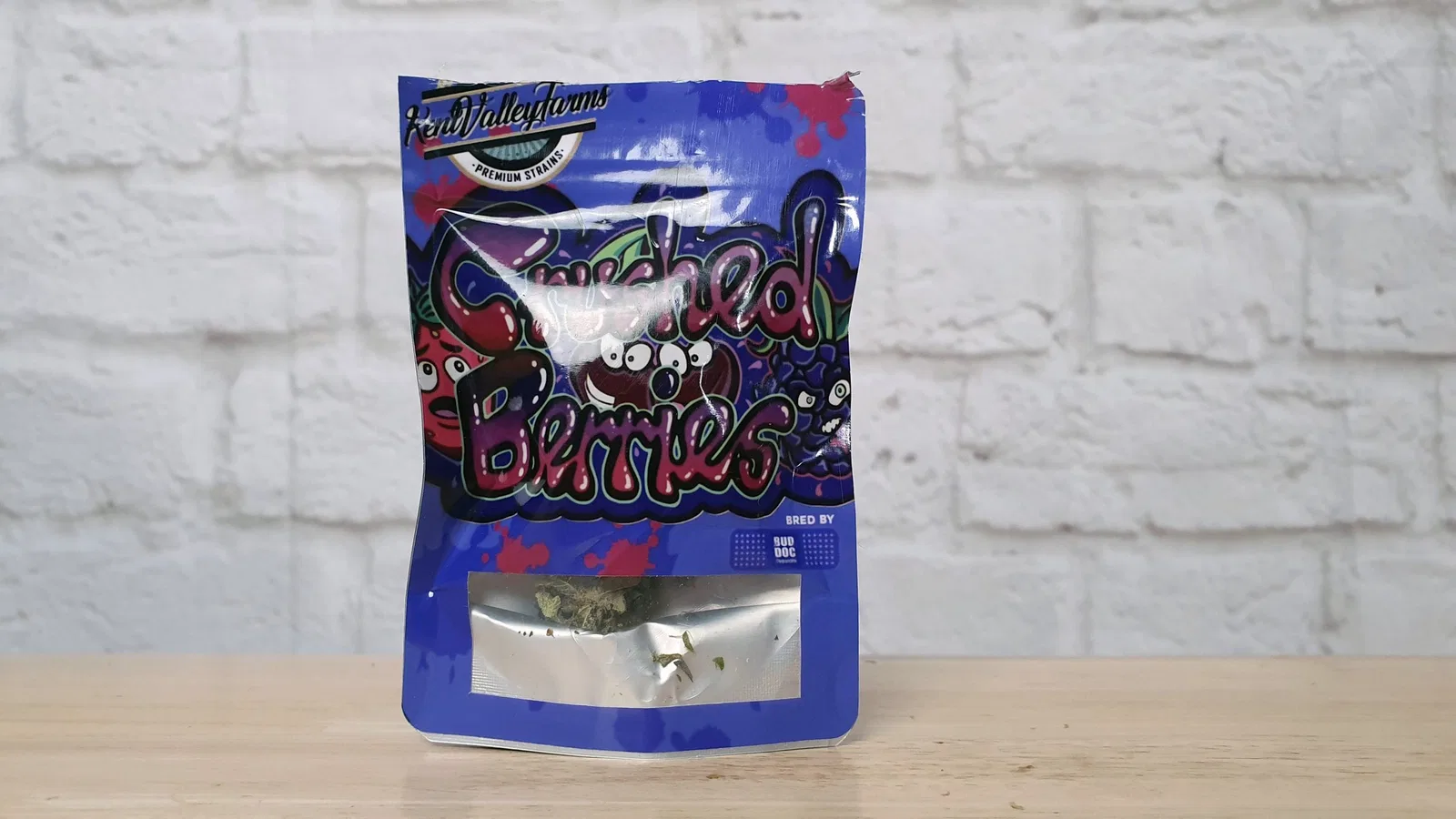 Crushed Berries cannabis flower from the original UK review archive.