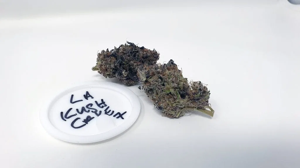 LA Kush Cake cannabis flower from the original UK review archive.